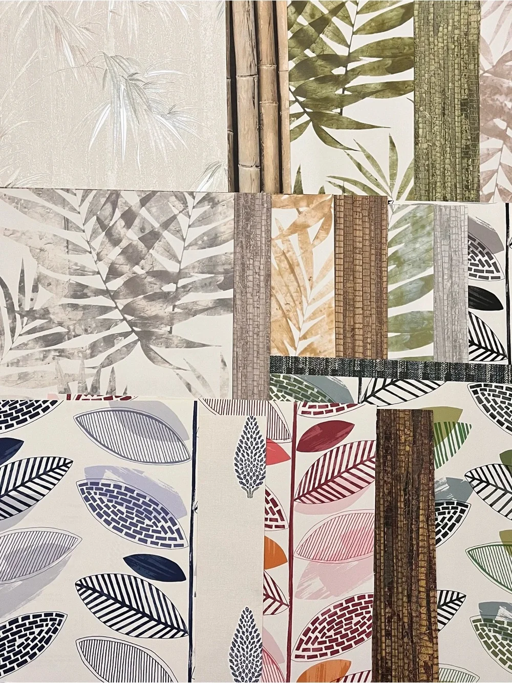 20 Large Assorted Designer Botanical Leaf Wallpaper Sample Sheets Scrapbooking